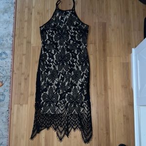Black High Neck Lace Dress 🖤
